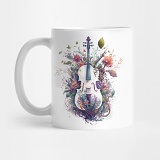 Nature's Symphony: Floral Violins and Rococo Elegance #2 Mug